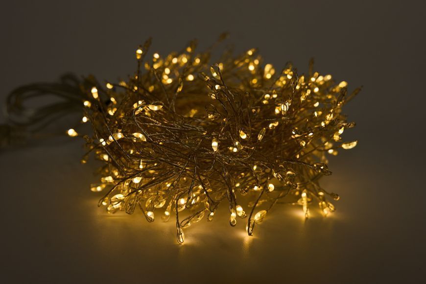 Світлодіодна гірлянда-нитка, довжина 5 м, 500 LED, тепле біле світло, 8 режимів, живлення павербанк, з пультом, IP44 (720643) 720643 фото