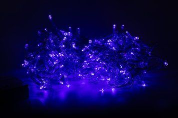 Світлодіодна гірлянда лінійна, довжина 12 м, 240 LED, синє світло, 8 режимів, живлення мережа, IP44 (350124) 350124 фото