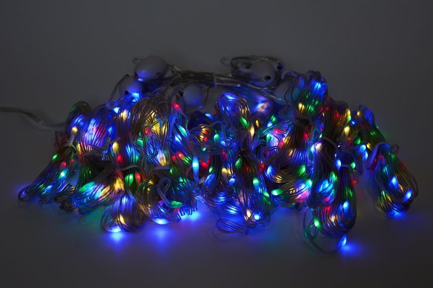 Світлодіодна гірлянда-завіса, розмір 3&times;2 м, 391 LED, різнокольорове світло, 8 режимів, живлення USB, з пультом, IP20 (721329) 721329 фото
