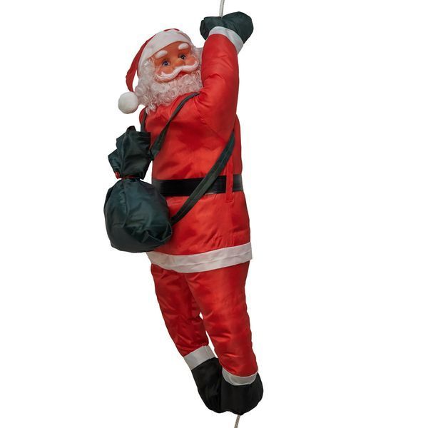 Подвесная новогодняя фигурка Дед Мороз на веревке 90 см, L 1,8 м (810023) 810023 фото