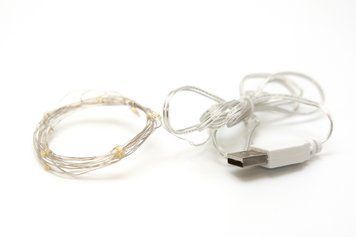 Светодиодная гирлянда линейная, длина 2 м, 20 LED, теплый белый свет, 8 режимов, питание USB, IP20 (721312) 721312 фото