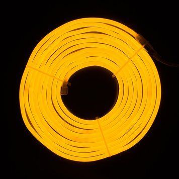 Неоновая гирлянда-трубка, размер 5 м, 2835 LED, теплый белый свет, цвет белый, желтый, питание батарейки, сеть, IP20 (950071) 950071 фото