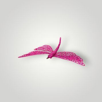 Ялинкова іграшка на кліпсі бабка, рожевий, 16,5 см, пластик (001064-9) 001064-9 фото