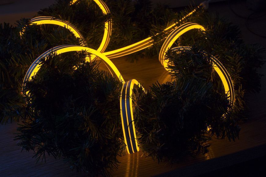 Неонова гірлянда-трубка, розмір 5 м, 2835 LED, тепле біле світло, колір білий, жовтий, живлення батарейки, мережа, IP20 (950071) 950071 фото