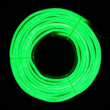 Неоновая гирлянда-трубка, размер 5 м, 2835 LED, теплый белый свет, цвет зеленый, белый, питание батарейки, сеть, IP20 (950095) 950095 фото