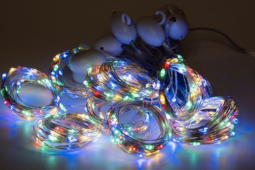 Світлодіодна гірлянда-завіса, розмір 3&times;3 м, 300 LED, різнокольорове світло, 8 режимів, живлення мережа, IP44 (721015) 721015 фото