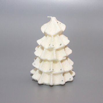 Декоративная новогодняя свеча, Елочка, 6,7&times;6,5&times;10,5 см, белый, парафин (791217) 791217 фото