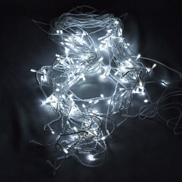 Світлодіодна гірлянда-бахрома, довжина 6 м, 200 LED, холодне біле світло, мерехтлива, 1 режимів, живлення мережа, IP44 (950156) 950156 фото