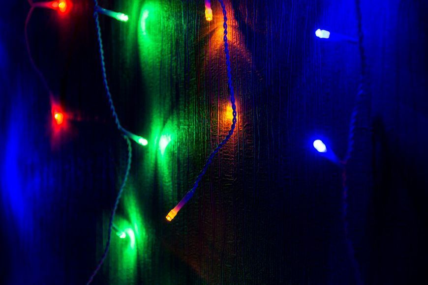 Светодиодная гирлянда-бахрома, 200 LED, RGB свет, 8 режимов, питание сеть, IP44 (950163) 950163 фото