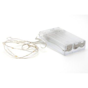 Светодиодная гирлянда линейная, длина 1 м, 10 LED, теплый белый свет, 8 режимов, питание батарейки 3AA, IP20 (720506) 720506 фото