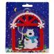 Елочная игрушка медведь в окошке, красный, 13x15 см, дерево (060375-1) 060375-1 фото 2