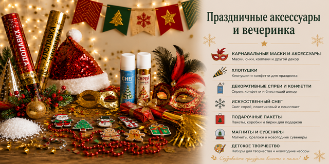 Праздничные аксессуары и товары для вечеринок