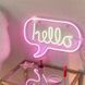 Неоновый настенно-потолочный светильник-ночник HELLO, 43&times;31 см, розовый свет, 3 AA (141417) 141417 фото 3