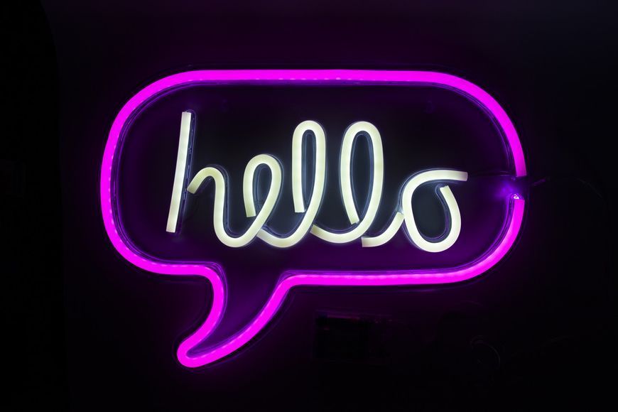Неоновый настенно-потолочный светильник-ночник HELLO, 43&times;31 см, розовый свет, 3 AA (141417) 141417 фото