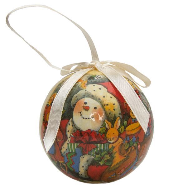 Набір ялинкових куль з малюнком &laquo;Сніговик&raquo;, різнокольоровий, 8 шт, D6 см, пінопласт (420049-1) 420049-1 фото
