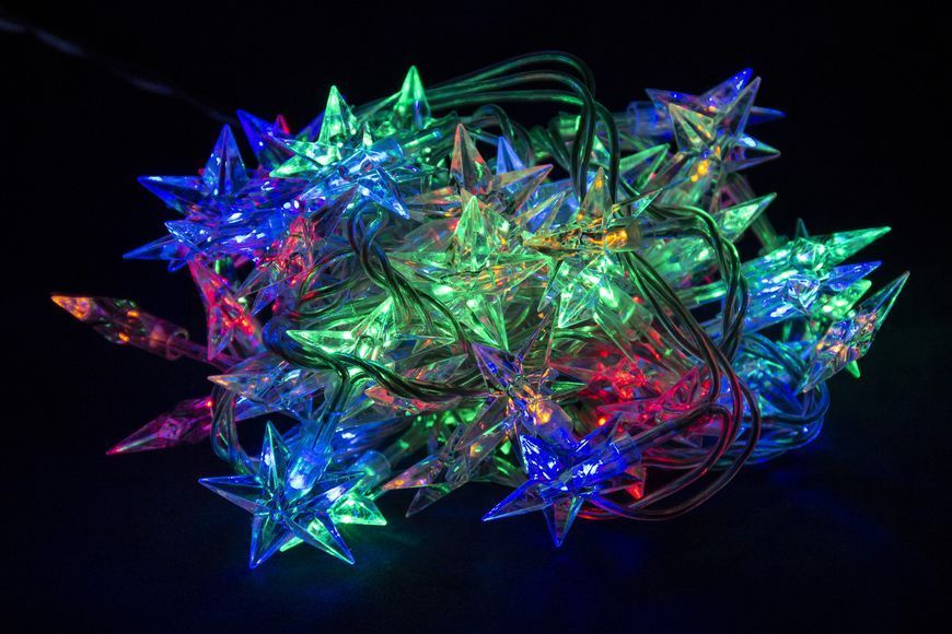 Светодиодная гирлянда линейная, длина 2,4 м, 48 LED, разноцветный свет, 8 режимов, питание сеть, IP20 (050550) 050550 фото