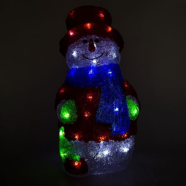 Новорічна LED декорація сніговик, 21&times;21&times;40,5 см, білий, акрил, IP44 (140472) 140472 фото