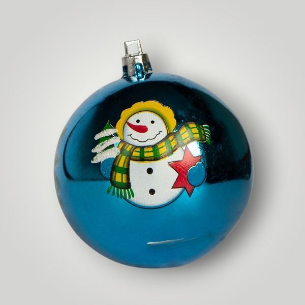 УЦІНКА Набір ялинкових куль, синій, 6 шт, D8 см, пластик (030361-4) 030361-4 фото