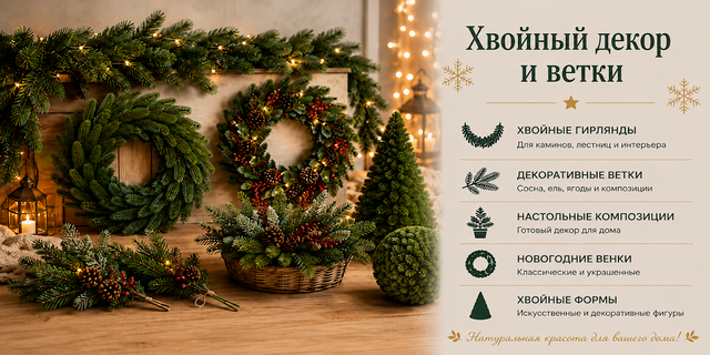 Хвойный декор и декоративные ветки