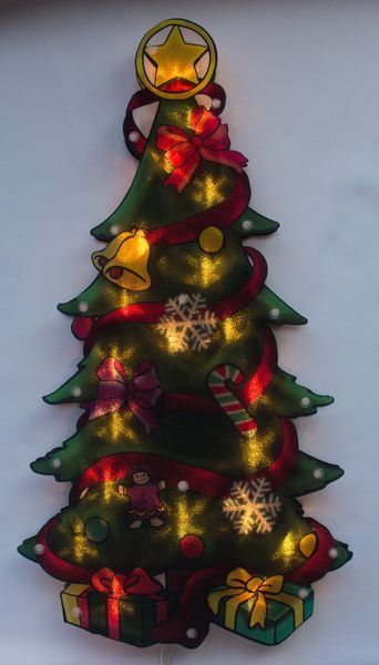 Светодиодная декорация елка, размер 43&times;23 см, 20 LED, синий свет, пластик, питание сеть, IP20 (640119) 640119 фото