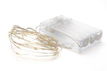 Светодиодная гирлянда линейная, длина 2 м, 40 LED, холодный белый свет, 8 режимов, питание батарейки 3AA, IP20 (720537) 720537 фото