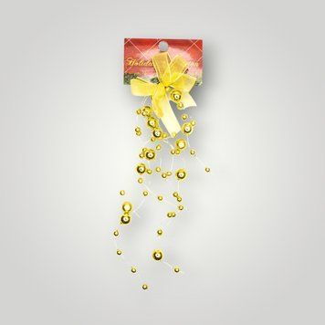 Ялинкова іграшка підвіска гроно, золотистий, 20 см, пластик (001279-2) 001279-2 фото